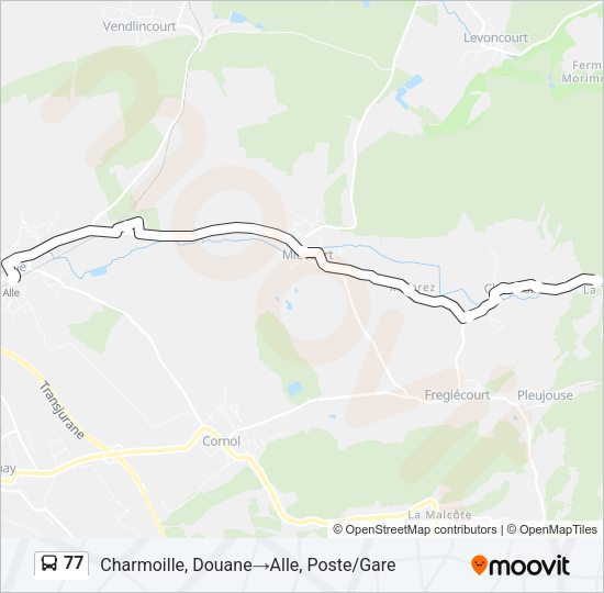 77 Bus Line Map