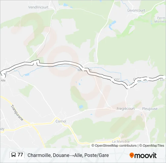 77 Bus Line Map