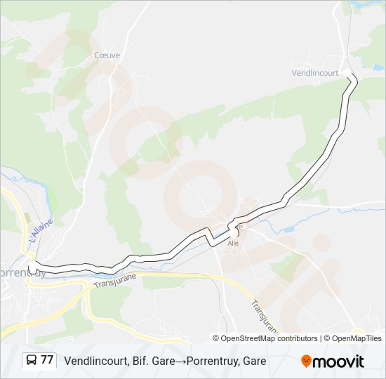 77 Bus Line Map