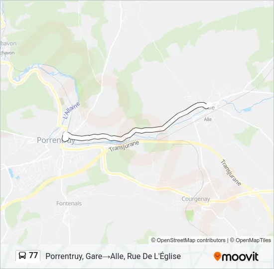 77 Bus Line Map
