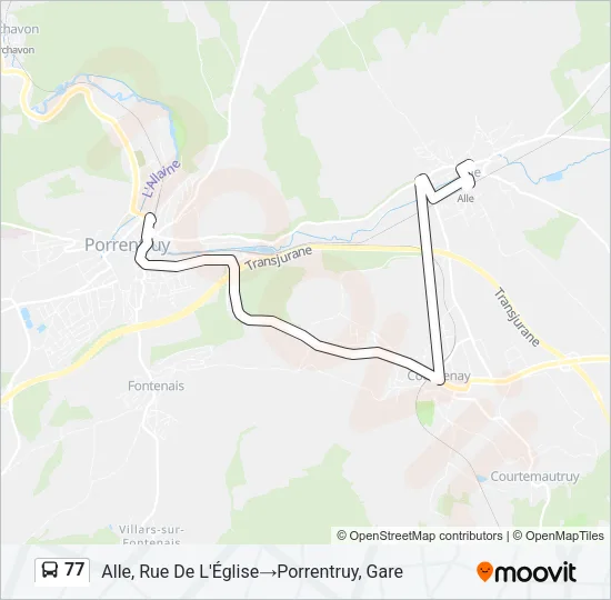 77 Bus Line Map