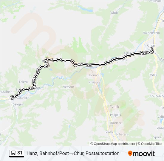 81 Bus Line Map