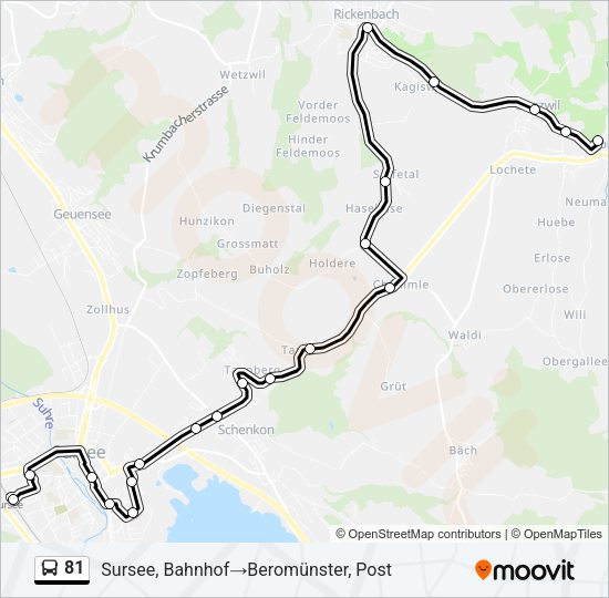 81 Bus Line Map