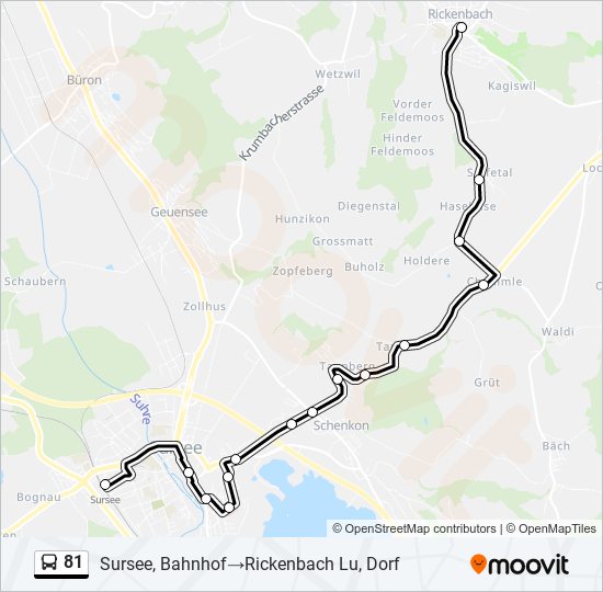 81 bus Line Map