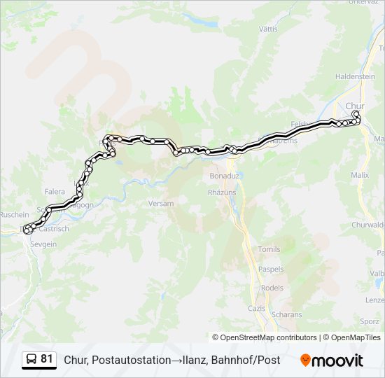 81 Bus Line Map