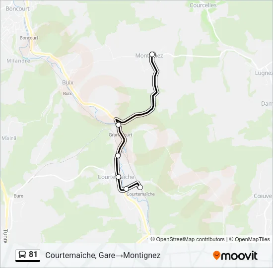 81 Bus Line Map
