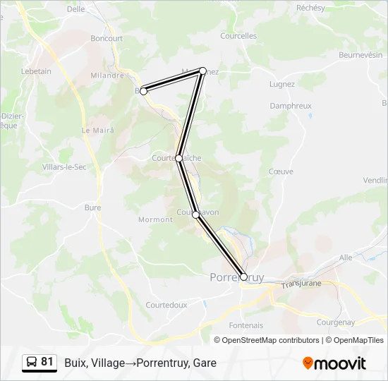 81 Bus Line Map