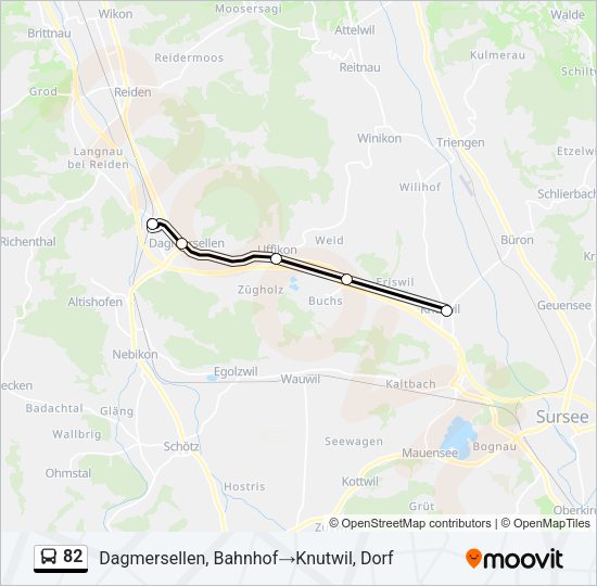 82 Bus Line Map