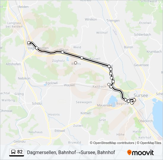 82 Bus Line Map