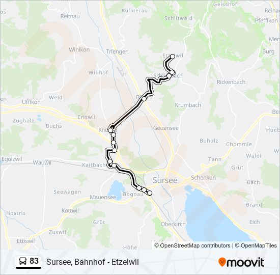 83 bus Line Map