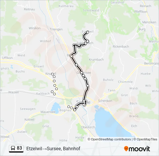 83 Bus Line Map