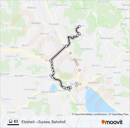 83 Bus Line Map