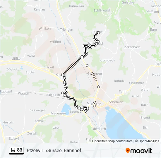 83 Bus Line Map