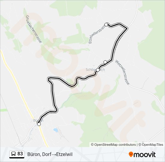 83 Bus Line Map