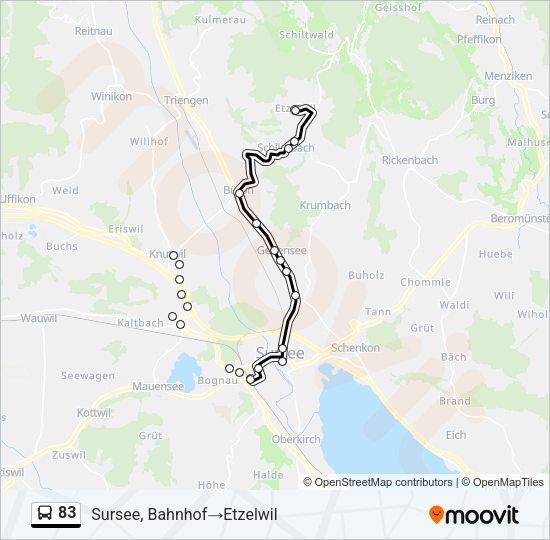 83 Bus Line Map