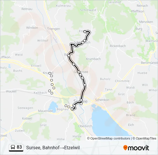 83 Bus Line Map