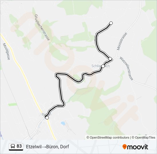 83 Bus Line Map