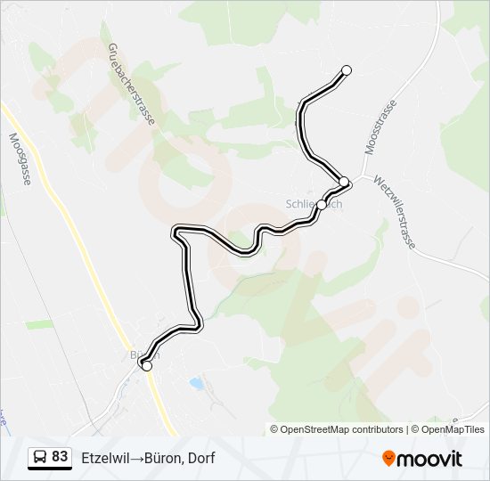 83 Bus Line Map