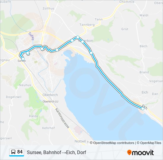 84 bus Line Map