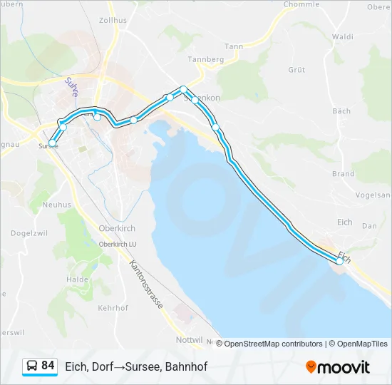 84 Bus Line Map