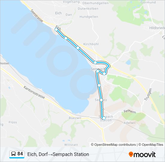 84 Bus Line Map