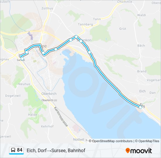 84 Bus Line Map