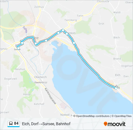 84 Bus Line Map