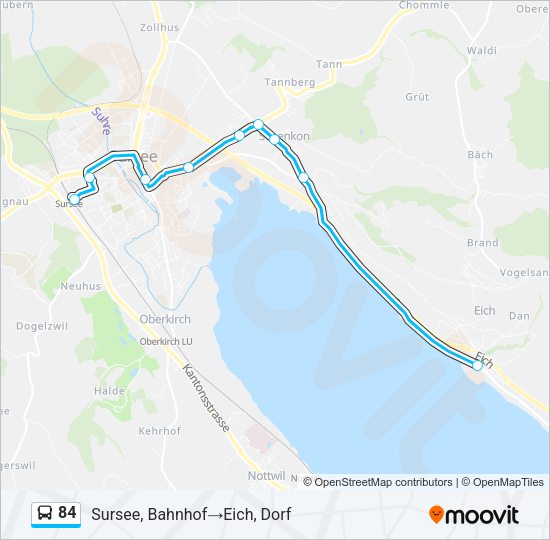 84 Bus Line Map