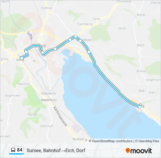 84 Bus Line Map
