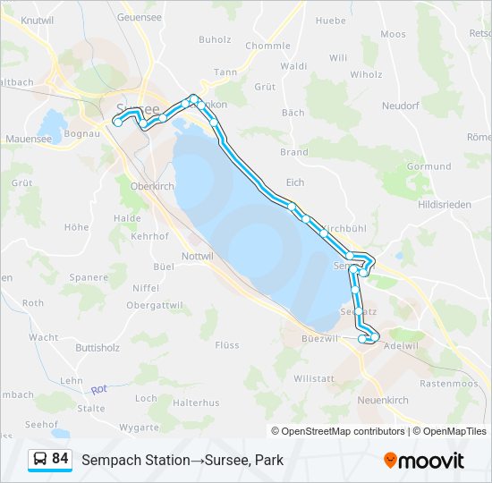 84 Bus Line Map