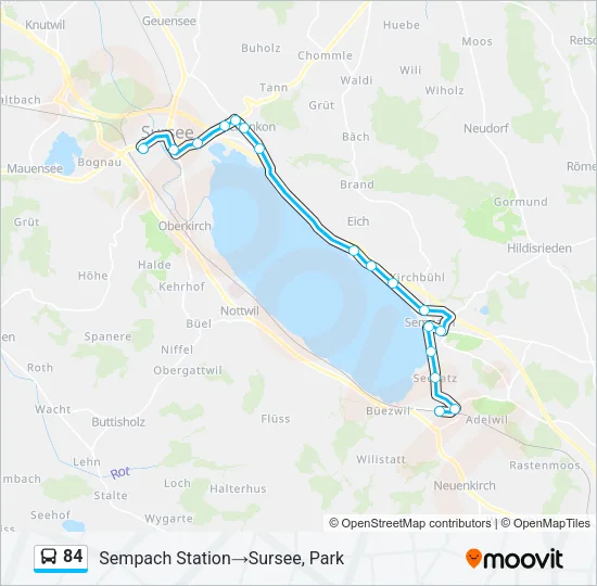 84 Bus Line Map