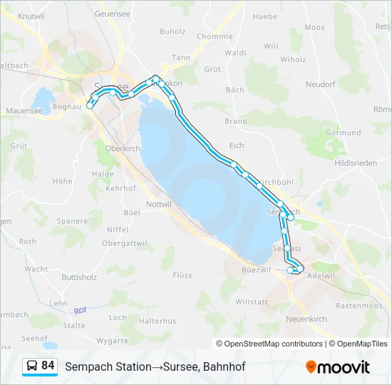84 Bus Line Map