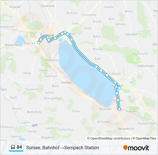 84 Bus Line Map