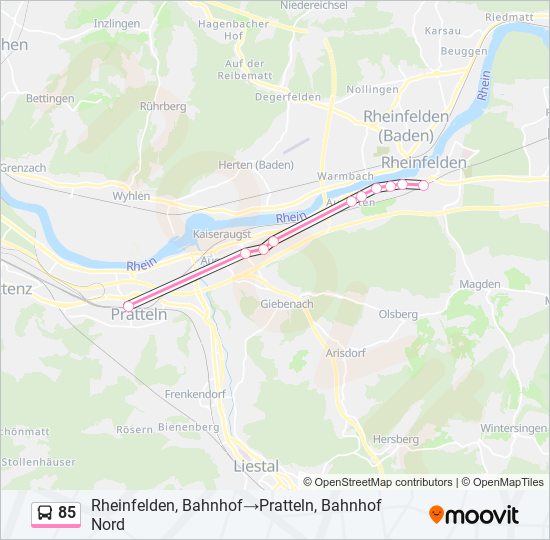 85 bus Line Map