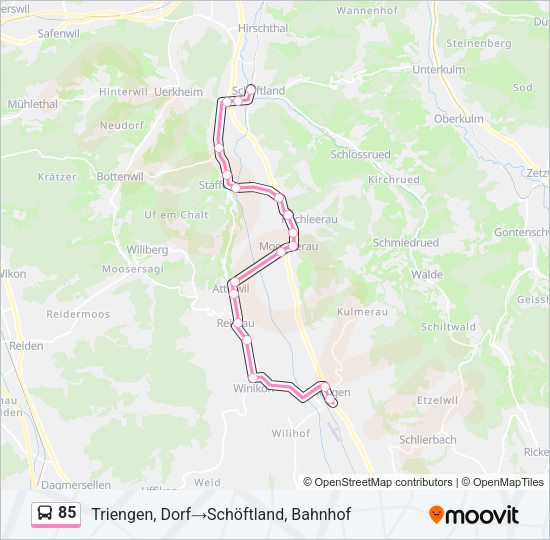 85 Bus Line Map