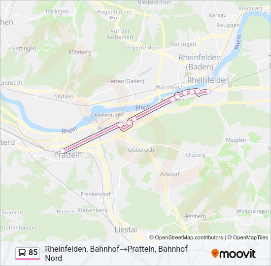 85 Bus Line Map