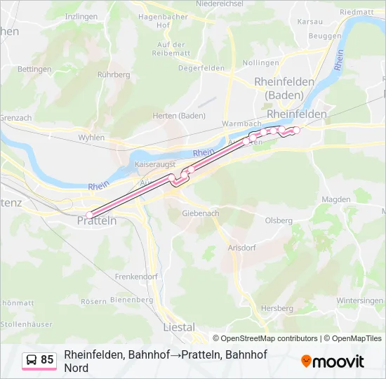 85 Bus Line Map