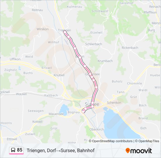 85 Bus Line Map