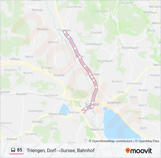 85 Bus Line Map