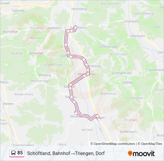 85 Bus Line Map