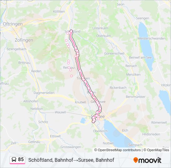 85 Bus Line Map