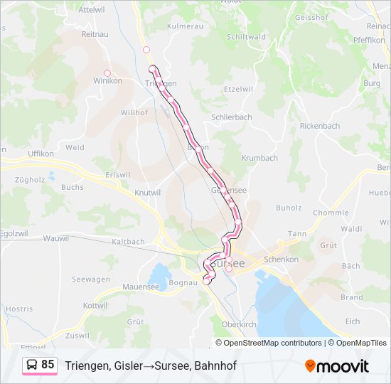 85 Bus Line Map