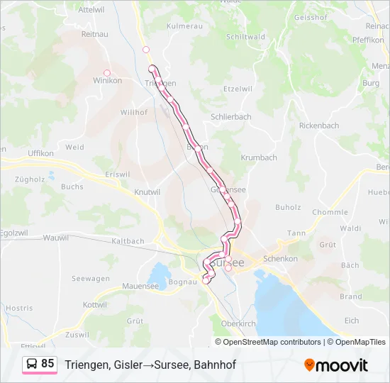 85 Bus Line Map