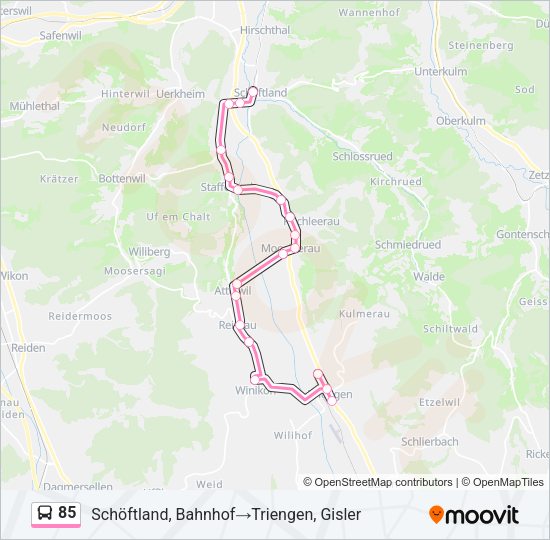 85 Bus Line Map