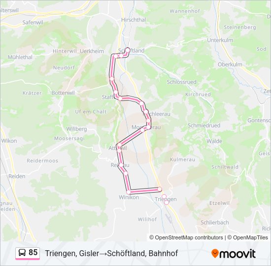 85 Bus Line Map