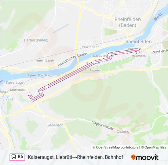 85 Bus Line Map