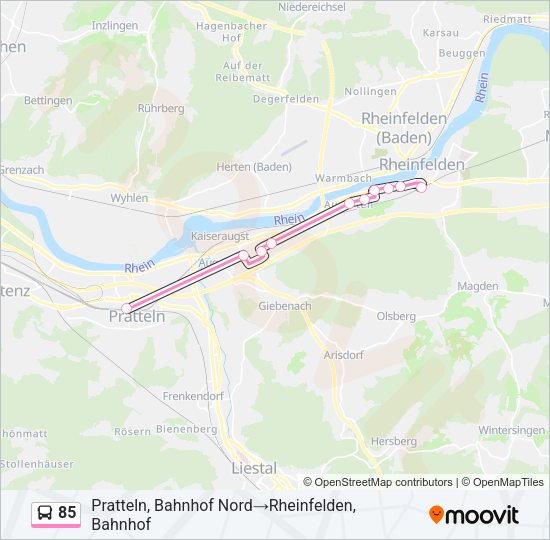 85 Bus Line Map