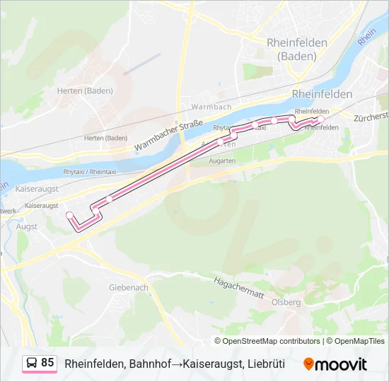 85 Bus Line Map