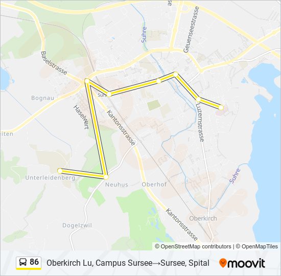 86 bus Line Map