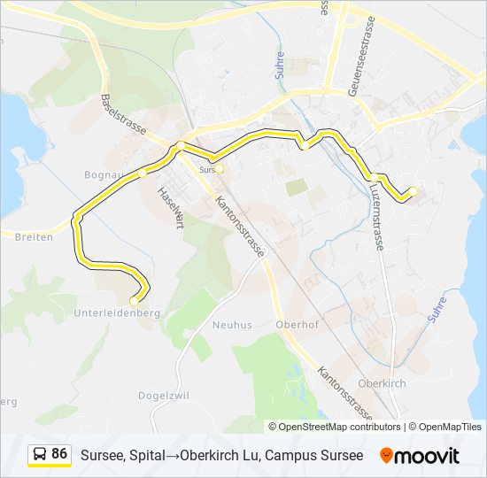 86 bus Line Map